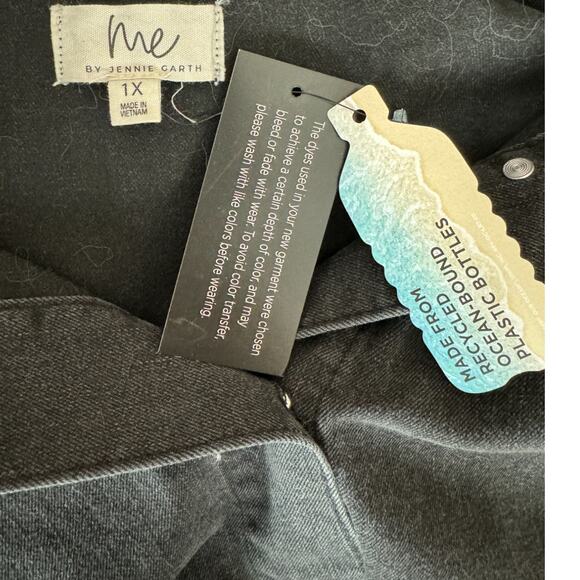 Me by Jennie Garth The Dylan Denim Jacket Washed Black 1X NWT Casual Pockets - Picture 10 of 15